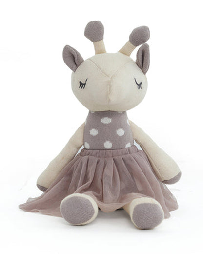 Pluchi Georgie Giraffe Cotton Knitted Stuffed Soft Toy-Washable Plush Cuddly Toy For Newborn