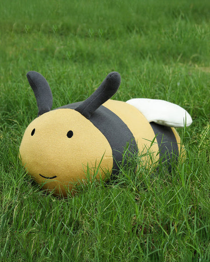 Pluchi Honey Bee Cotton Knitted Stuffed Soft Toy-Washable Plush Cuddly Toy For Newborn