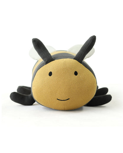 Pluchi Honey Bee Cotton Knitted Stuffed Soft Toy-Washable Plush Cuddly Toy For Newborn