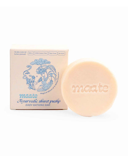 Maate Shwet Pushp Baby Soap Bar-Infused with Rice Extract & Shea Butter-Pack of 3