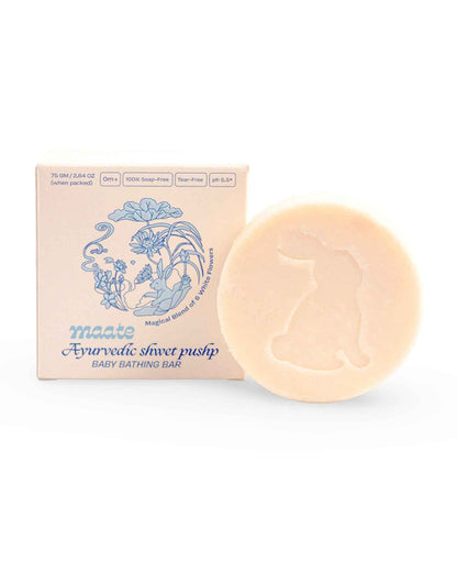 Maate Shwet Pushp Baby Soap Bar-Infused with Rice Extract & Shea Butter-Pack of 3