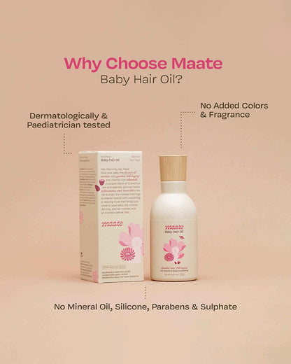 Maate Baby Hair Oil-With Hibiscus, Bhringraj & Vitamin Rich Almond Oil