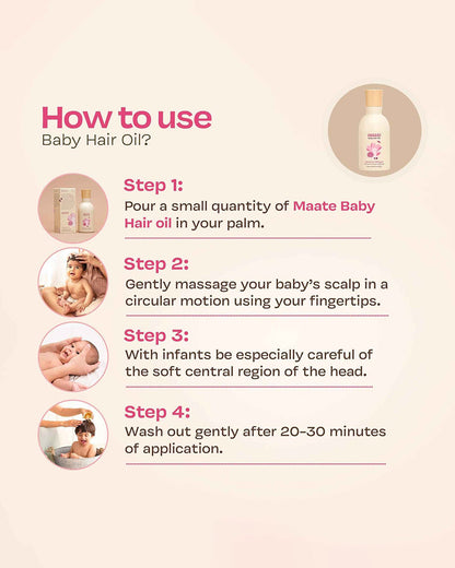 Maate Baby Hair Oil-With Hibiscus, Bhringraj & Vitamin Rich Almond Oil