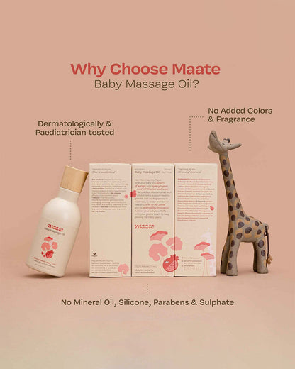 Maate Baby Massage Oil-With Brahmi, Noni & Pomegranate Seed Oil