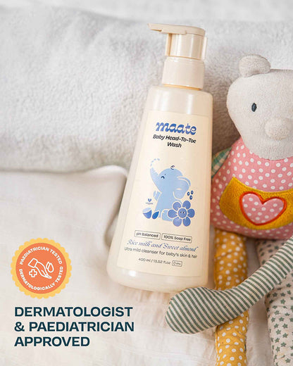 Maate Baby Head to Toe Wash-Infused with Calendula, Olive Oil & Aloe Vera-Gently cleanses & nourishing the scalp