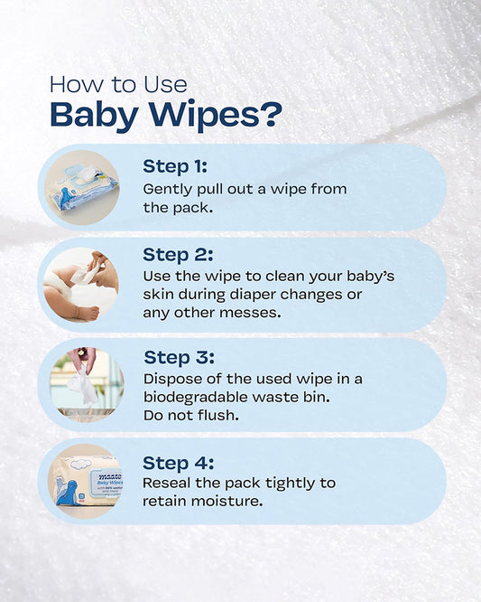 Maate Baby Wipes-Infused With Plant Squalane, Tamanu Oil & Aloe Vera-Soothing & Hypoallergenic
