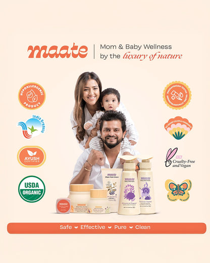 Maate Baby Wipes-Infused With Plant Squalane, Tamanu Oil & Aloe Vera-Soothing & Hypoallergenic