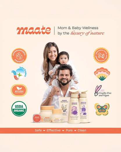 Maate Baby Wipes-Infused With Plant Squalane, Tamanu Oil & Aloe Vera-Soothing & Hypoallergenic