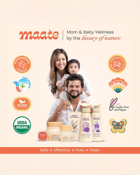 Maate Baby Wipes-Infused With Plant Squalane, Tamanu Oil & Aloe Vera-Soothing & Hypoallergenic