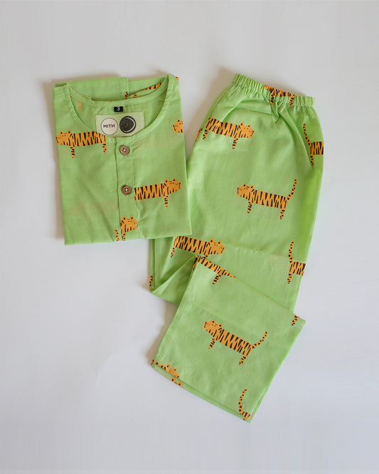 Mouse in The House Augustus Tiger Nightsuit-Printed-Cotton-For Infants