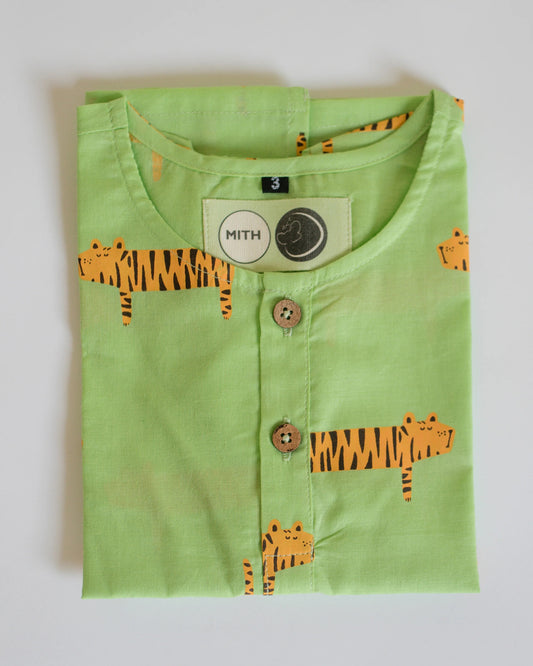 Mouse in The House Augustus Tiger Nightsuit-Printed-Cotton-For Infants