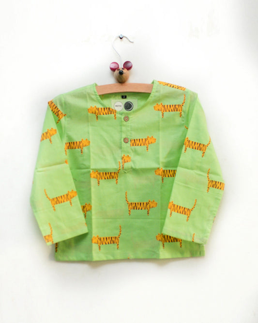 Mouse in The House Augustus Tiger Nightsuit-Printed-Cotton-For Infants