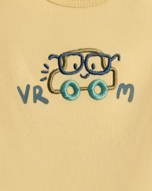 Twingle 100% Organic Cotton Baby Bodysuit-Short Sleeves-Nickel Free Snaps-Yellow-Solid-For Infants