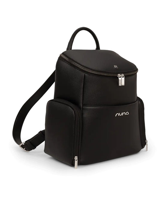 Nuna Essential BMW Collection Diaper Bag-Backpack-Changing Pad With Magnetic Closure-Removable Toiletry Pouch-Back Pocket Unzips Into Trolley Sleeve-Element