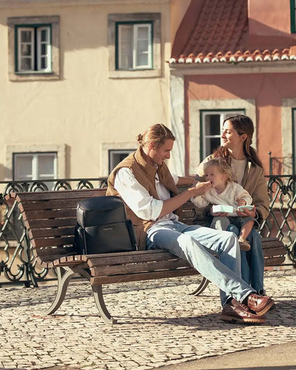 Nuna Essential BMW Collection Diaper Bag-Backpack-Changing Pad With Magnetic Closure-Removable Toiletry Pouch-Back Pocket Unzips Into Trolley Sleeve-Element