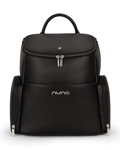 Nuna Essential BMW Collection Diaper Bag-Backpack-Changing Pad With Magnetic Closure-Removable Toiletry Pouch-Back Pocket Unzips Into Trolley Sleeve-Element