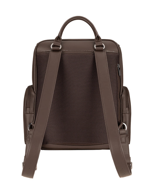 Nuna Essential Diaper Bag-Backpack-Changing Pad With Magnetic Closure-Removable Toiletry Pouch-Back Pocket Unzips Into Trolley Sleeve-Cocoa