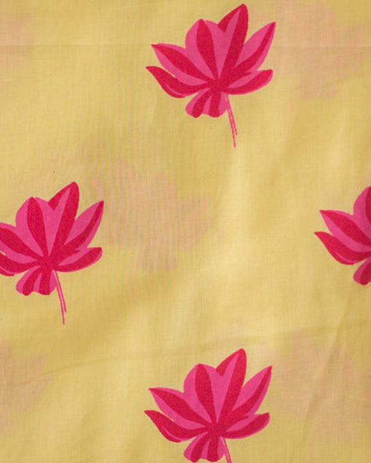 Mouse in The House Yellow Kurta Set-Printed-Lotus Bloom-For Infants