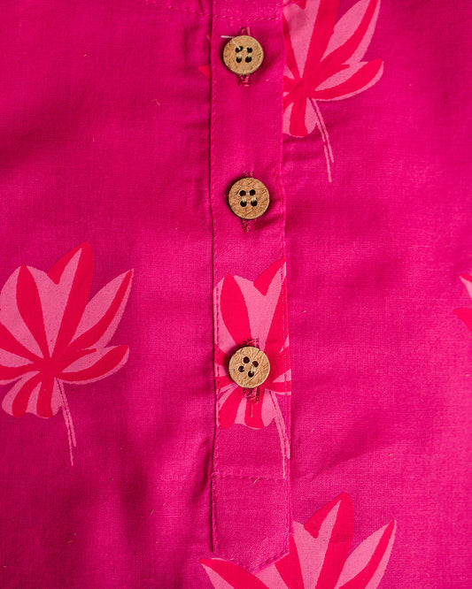 Mouse in The House Pink Suit Salwar Set-Lotus Bloom-Cotton-For Infants