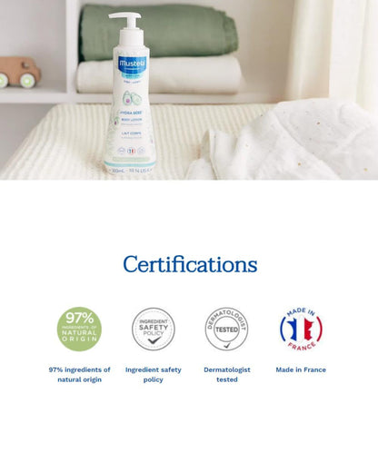 Mustela Hydra Bebe Baby Lotion-With Avocado-Hydrates & Strengthens Skin Barrier-Dermatologically Tested & Safe From Birth On