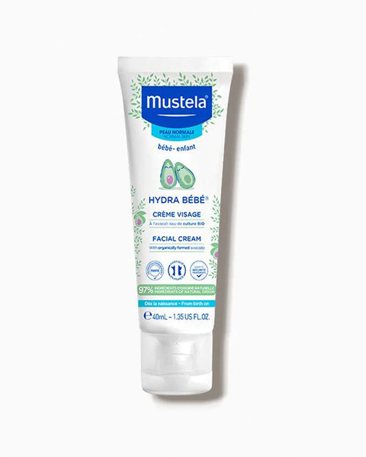 Mustela Hydra Bebe Face Cream-With Avocado-Moisturizes & Strengthens Skin Barrier-Dermatologically Tested, Chemical Free & Safe From Birth On