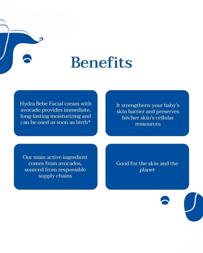 Mustela Hydra Bebe Face Cream-With Avocado-Moisturizes & Strengthens Skin Barrier-Dermatologically Tested, Chemical Free & Safe From Birth On