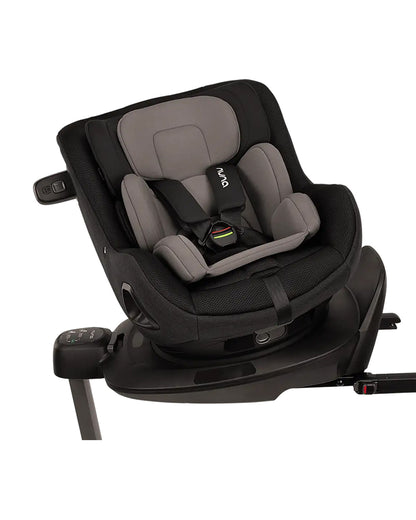 Nuna PRUU Aire Baby Car Seat-Convertible (Forward & Rear Facing)-360 Degrees Rotation-With Retractabe Sun Canopy-Moisture Absorbing Airy Mesh-5 Positions Recline In Both Mode-For 0 to 4Y (Upto 19 Kg)-Caviar