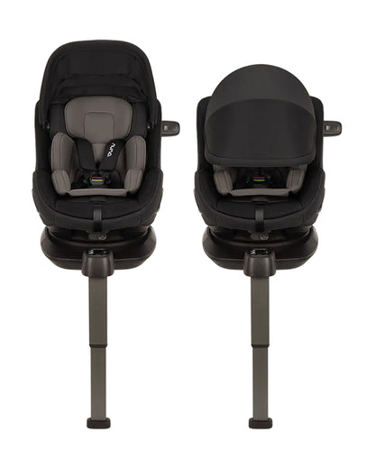 Nuna PRUU Aire Baby Car Seat-Convertible (Forward & Rear Facing)-360 Degrees Rotation-With Retractabe Sun Canopy-Moisture Absorbing Airy Mesh-5 Positions Recline In Both Mode-For 0 to 4Y (Upto 19 Kg)-Caviar