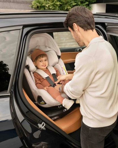 Nuna PRUU Aire Baby Car Seat-Convertible (Forward & Rear Facing)-360 Degrees Rotation-With Retractabe Sun Canopy-Moisture Absorbing Airy Mesh-5 Positions Recline In Both Mode-For 0 to 4Y (Upto 19 Kg)-Cedar