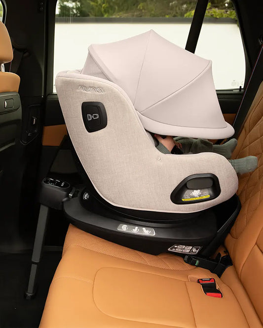 Nuna PRUU Aire Baby Car Seat-Convertible (Forward & Rear Facing)-360 Degrees Rotation-With Retractabe Sun Canopy-Moisture Absorbing Airy Mesh-5 Positions Recline In Both Mode-For 0 to 4Y (Upto 19 Kg)-Cedar