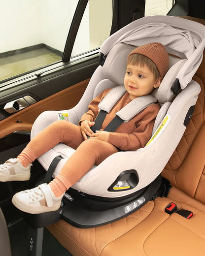 Nuna PRUU Aire Baby Car Seat-Convertible (Forward & Rear Facing)-360 Degrees Rotation-With Retractabe Sun Canopy-Moisture Absorbing Airy Mesh-5 Positions Recline In Both Mode-For 0 to 4Y (Upto 19 Kg)-Cedar