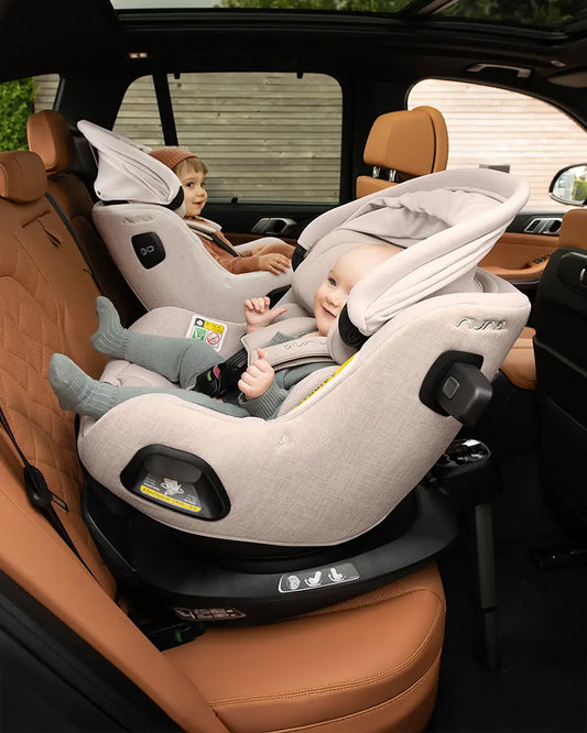 Nuna PRUU Aire Baby Car Seat-Convertible (Forward & Rear Facing)-360 Degrees Rotation-With Retractabe Sun Canopy-Moisture Absorbing Airy Mesh-5 Positions Recline In Both Mode-For 0 to 4Y (Upto 19 Kg)-Cedar