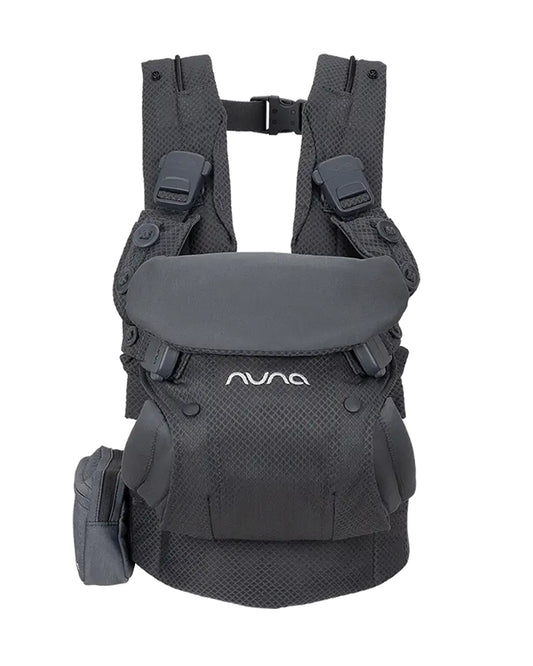 Nuna Cudl Deux Baby Carrier-4 Carrying Positions-Interchangeable Mesh & Cotton Panels For All Weather Comfort-Includes Storage Bag, 2 Bibs, Wristlest Pouch & Harness Covers-For 0 to 3Y (3.5 to 16 Kg)-Denim