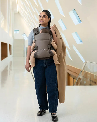 Nuna Cudl Deux Baby Carrier-4 Carrying Positions-Interchangeable Mesh & Cotton Panels For All Weather Comfort-Includes Storage Bag, 2 Bibs, Wristlest Pouch & Harness Covers-For 0 to 3Y (3.5 to 16 Kg)-Denim