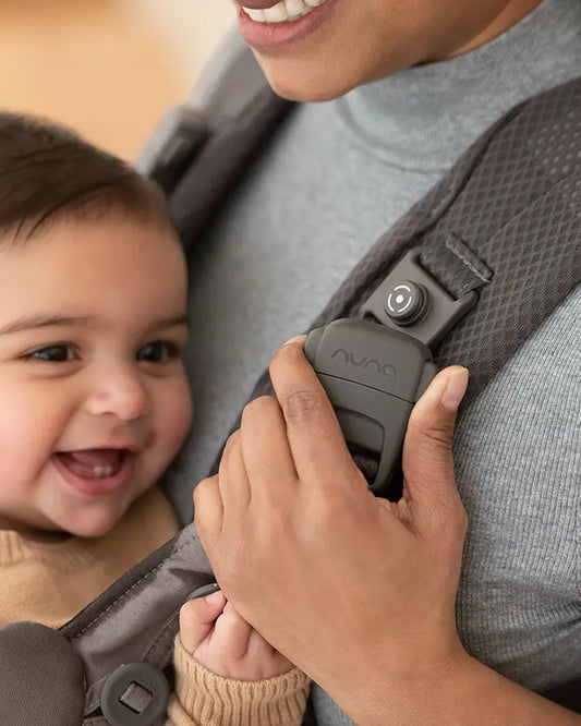 Nuna Cudl Deux Baby Carrier-4 Carrying Positions-Interchangeable Mesh & Cotton Panels For All Weather Comfort-Includes Storage Bag, 2 Bibs, Wristlest Pouch & Harness Covers-For 0 to 3Y (3.5 to 16 Kg)-Denim