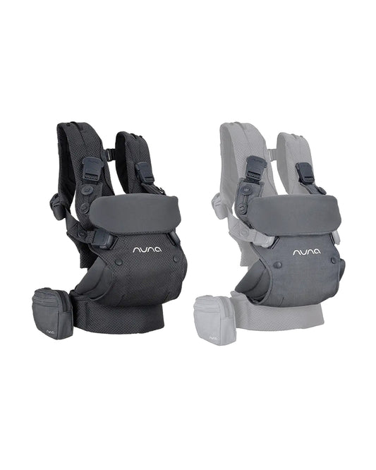 Nuna Cudl Deux Baby Carrier-4 Carrying Positions-Interchangeable Mesh & Cotton Panels For All Weather Comfort-Includes Storage Bag, 2 Bibs, Wristlest Pouch & Harness Covers-For 0 to 3Y (3.5 to 16 Kg)-Denim