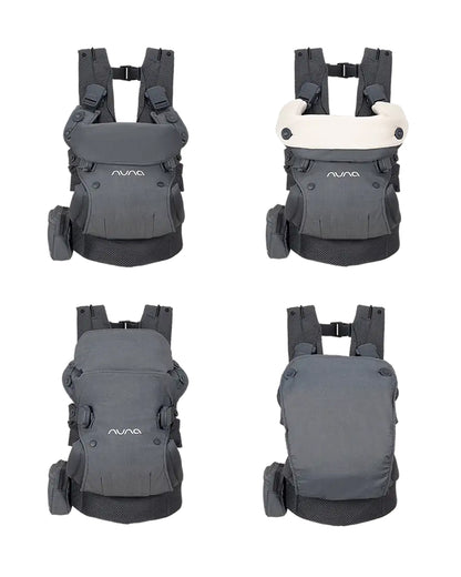 Nuna Cudl Deux Baby Carrier-4 Carrying Positions-Interchangeable Mesh & Cotton Panels For All Weather Comfort-Includes Storage Bag, 2 Bibs, Wristlest Pouch & Harness Covers-For 0 to 3Y (3.5 to 16 Kg)-Denim