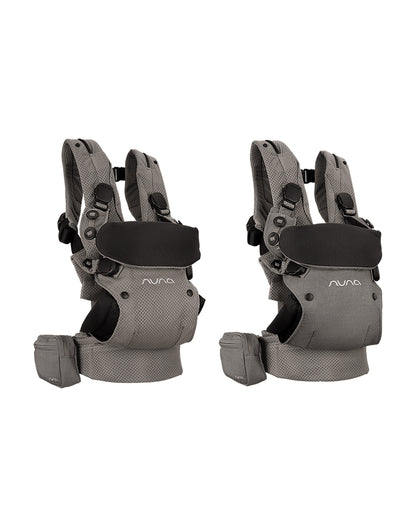 Nuna Cudl Deux Baby Carrier-4 Carrying Positions-Interchangeable Mesh & Cotton Panels For All Weather Comfort-Includes Storage Bag, 2 Bibs, Wristlest Pouch & Harness Covers-For 0 to 3Y (3.5 to 16 Kg)-Shadow