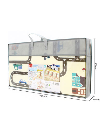 Sunta Two Sides Printed Folding Playmat-Train Track & Party Animal-10M+