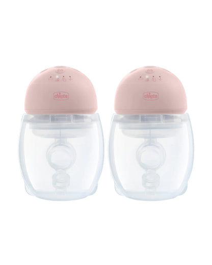 Chicco Double Wearable Electric Breast Pump-10 levels of Stimulation and Expression-Hands Free & Portable Design-Pink