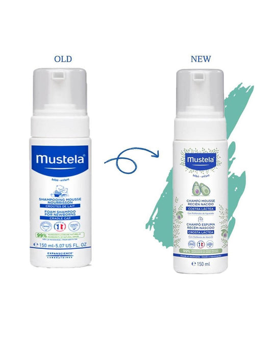 Mustela Foam Baby Shampoo-With Avocado-Helps Treat & Prevent Cradle Cap & Softens Scalp Flakes-Fragrance Free, Tear Free & Safe From Birth On