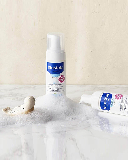 Mustela Foam Baby Shampoo-With Avocado-Helps Treat & Prevent Cradle Cap & Softens Scalp Flakes-Fragrance Free, Tear Free & Safe From Birth On