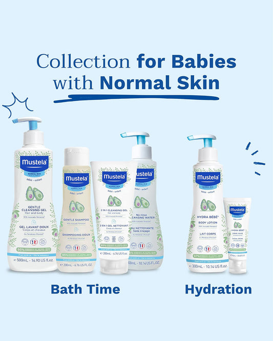 Mustela No Rinse Baby Cleansing Water-With Avocado For Skin Protection & Hydration-Vegan, Hypoallergenic & Safe From Birth On