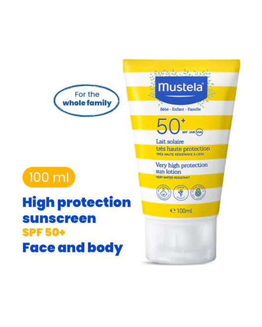 Mustela High Protection SPF 50+ Baby Sunscreen-With Avocado-Stays Effective in Water