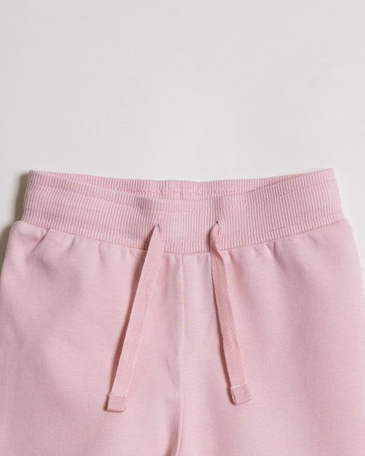 Twingle 100% Organic Cotton Sweatshirt & Joggers Set-Adjustable Waistband-Tag-Free Design-Pastel Pink-Solid-For Infants