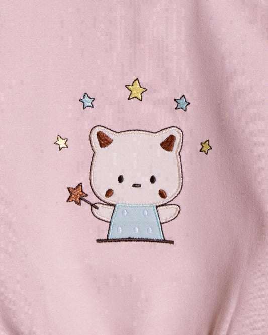 Twingle 100% Organic Cotton Sweatshirt & Joggers Set-Adjustable Waistband-Tag-Free Design-Pastel Pink-Solid-For Infants