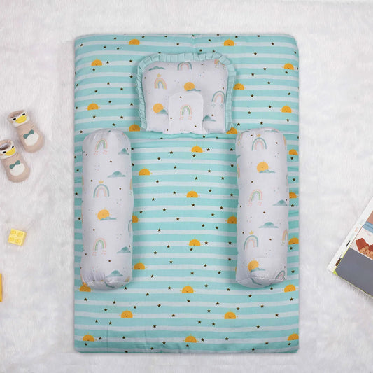 Tiny Snooze Horizon Baby Bedding Set-GOTS Certified Organic Cotton-Pack of 4-Baby Mattress Set For Infants