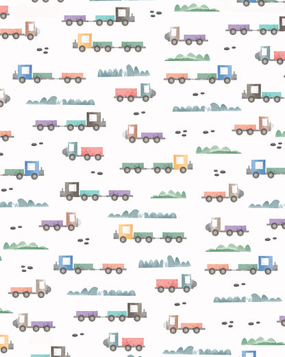 Tiny Snooze Organic Cotton Muslin Reversible Burp Cloth-Traffic Jam-Set of 2-For Infants