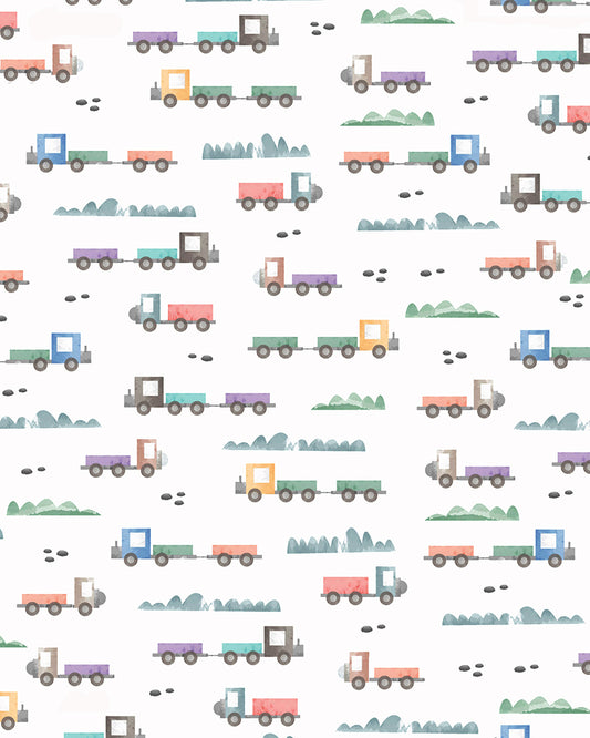 Tiny Snooze Organic Cotton Muslin Reversible Burp Cloth-Traffic Jam-Set of 2-For Infants