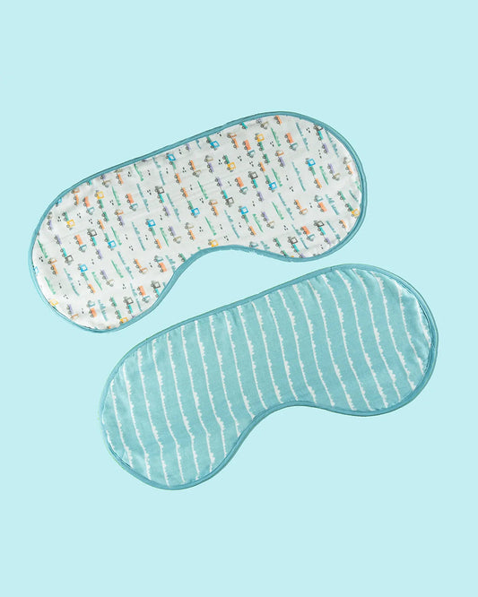 Tiny Snooze Organic Cotton Muslin Reversible Burp Cloth-Traffic Jam-Set of 2-For Infants